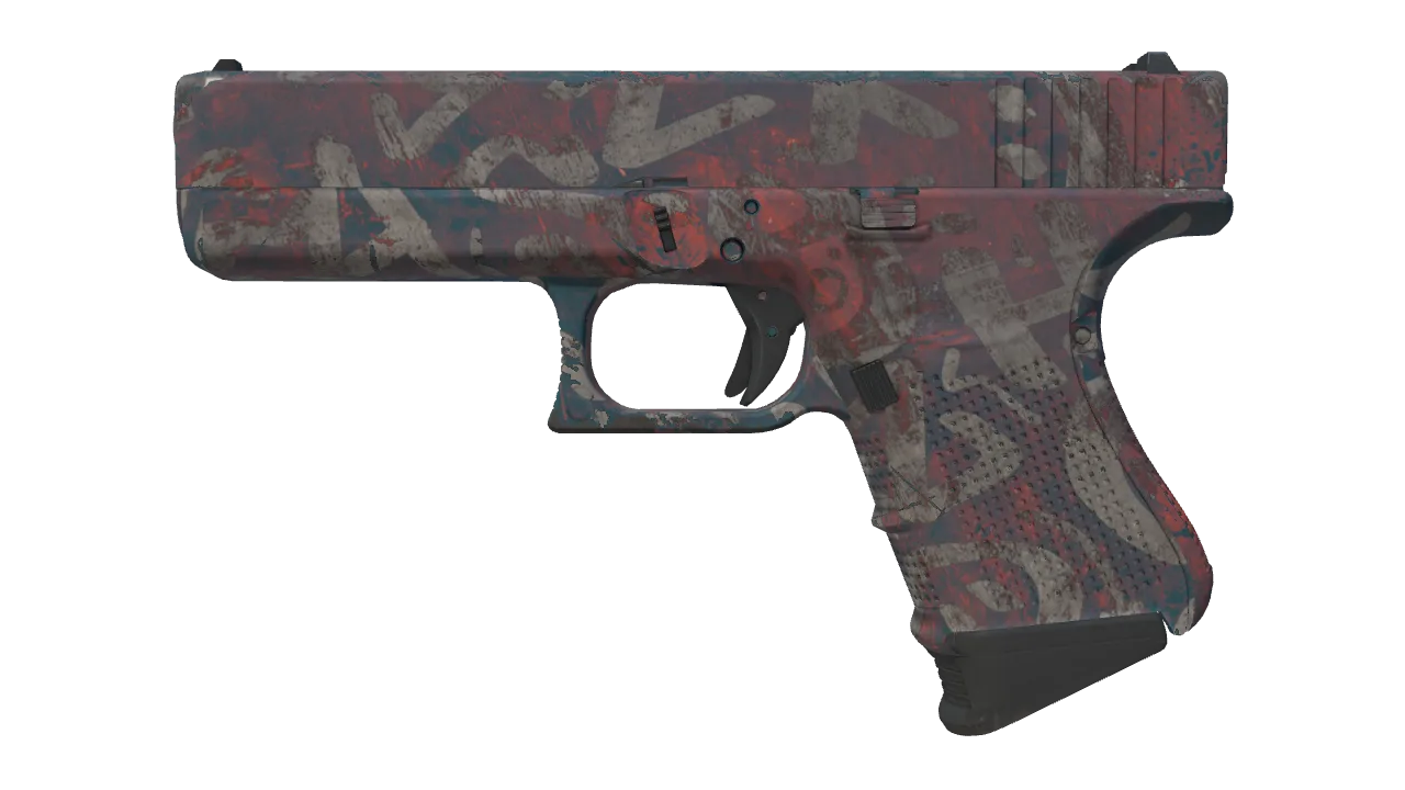 Glock-18 | Teal Graf (Minimal Wear) — Dust II light, front
