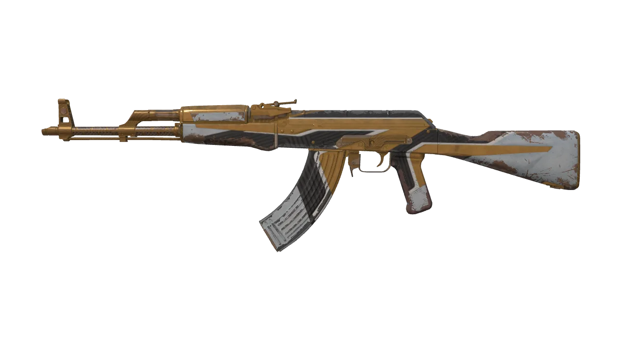 AK-47 | The Oligarch (Well-Worn) — Dust II light, front