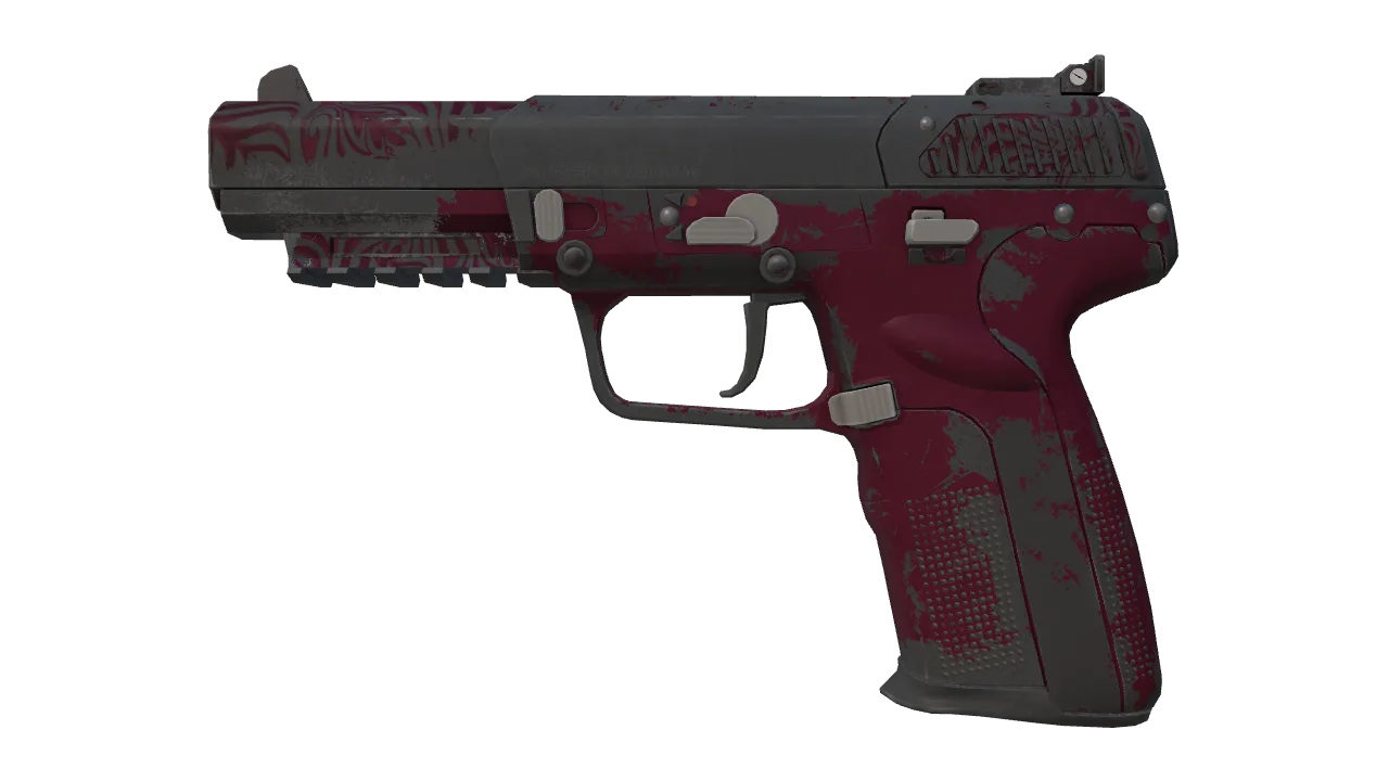 Five-SeveN | Crimson Blossom (Battle-Scarred) — Dust II light, front