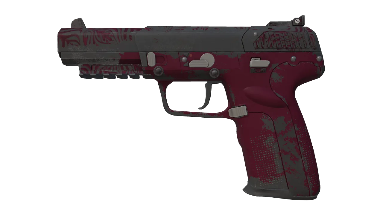Five-SeveN | Crimson Blossom (Well-Worn) — Dust II light, front