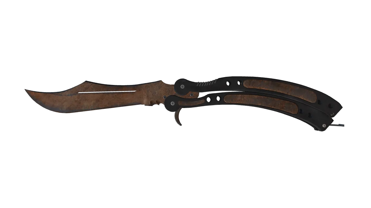 ★ Butterfly Knife | Rust Coat (Battle-Scarred) — Dust II light, front