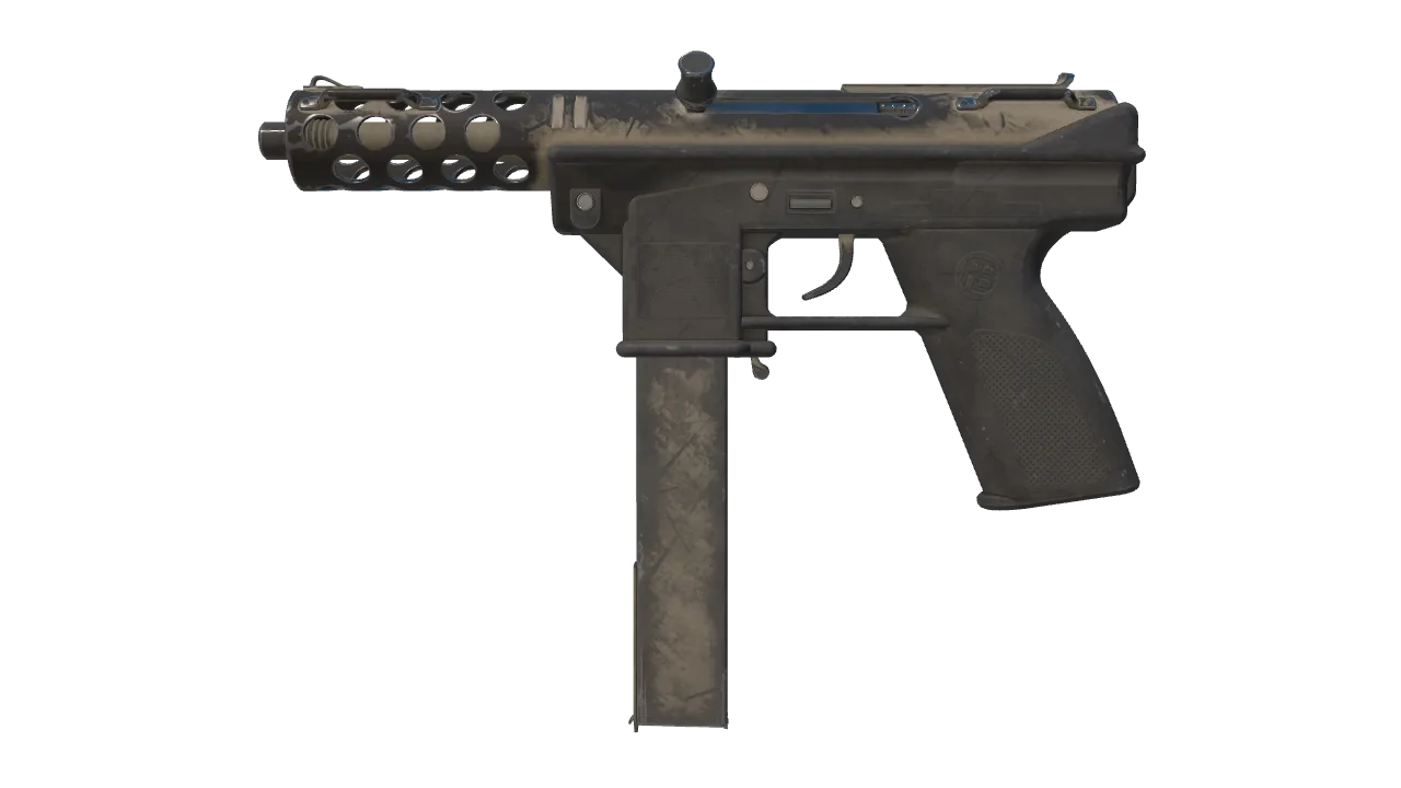 Tec-9 | Raw Ceramic (Battle-Scarred) — Dust II light, front