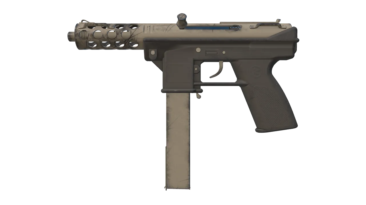 Souvenir Tec-9 | Raw Ceramic (Field-Tested) — Dust II light, front
