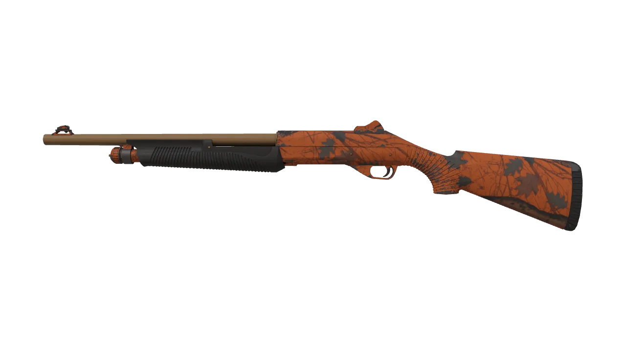 Nova | Blaze Orange (Minimal Wear) — Dust II light, front