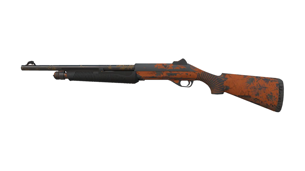 Nova | Blaze Orange (Well-Worn) — Dust II light, front