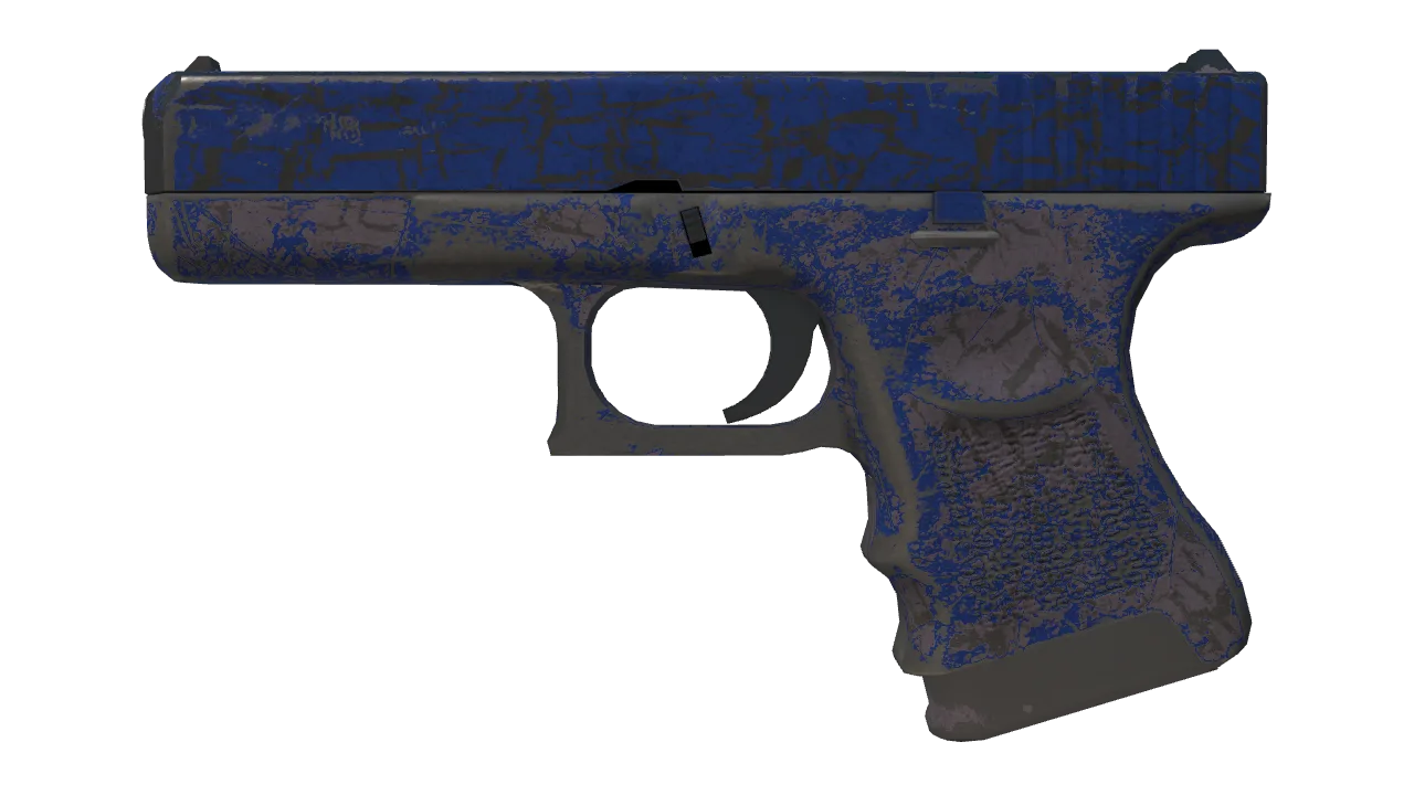 Glock-18 | Blue Fissure (Battle-Scarred) — Dust II light, front
