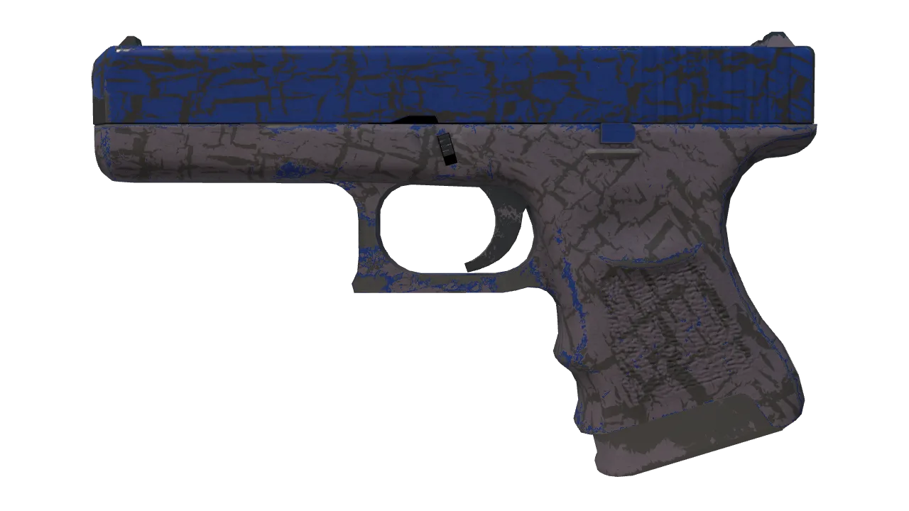 Glock-18 | Blue Fissure (Field-Tested) — Dust II light, front
