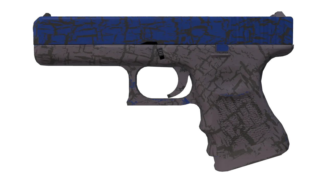 Glock-18 | Blue Fissure (Minimal Wear) — Dust II light, front