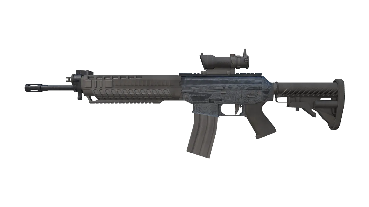 SG 553 | Damascus Steel (Factory New) — Dust II light, front