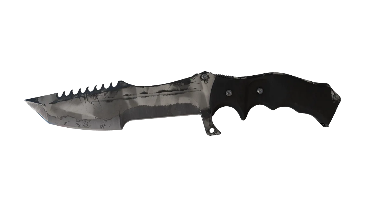 StatTrak™ ★ Huntsman Knife | Urban Masked (Well-Worn) — Dust II light, front