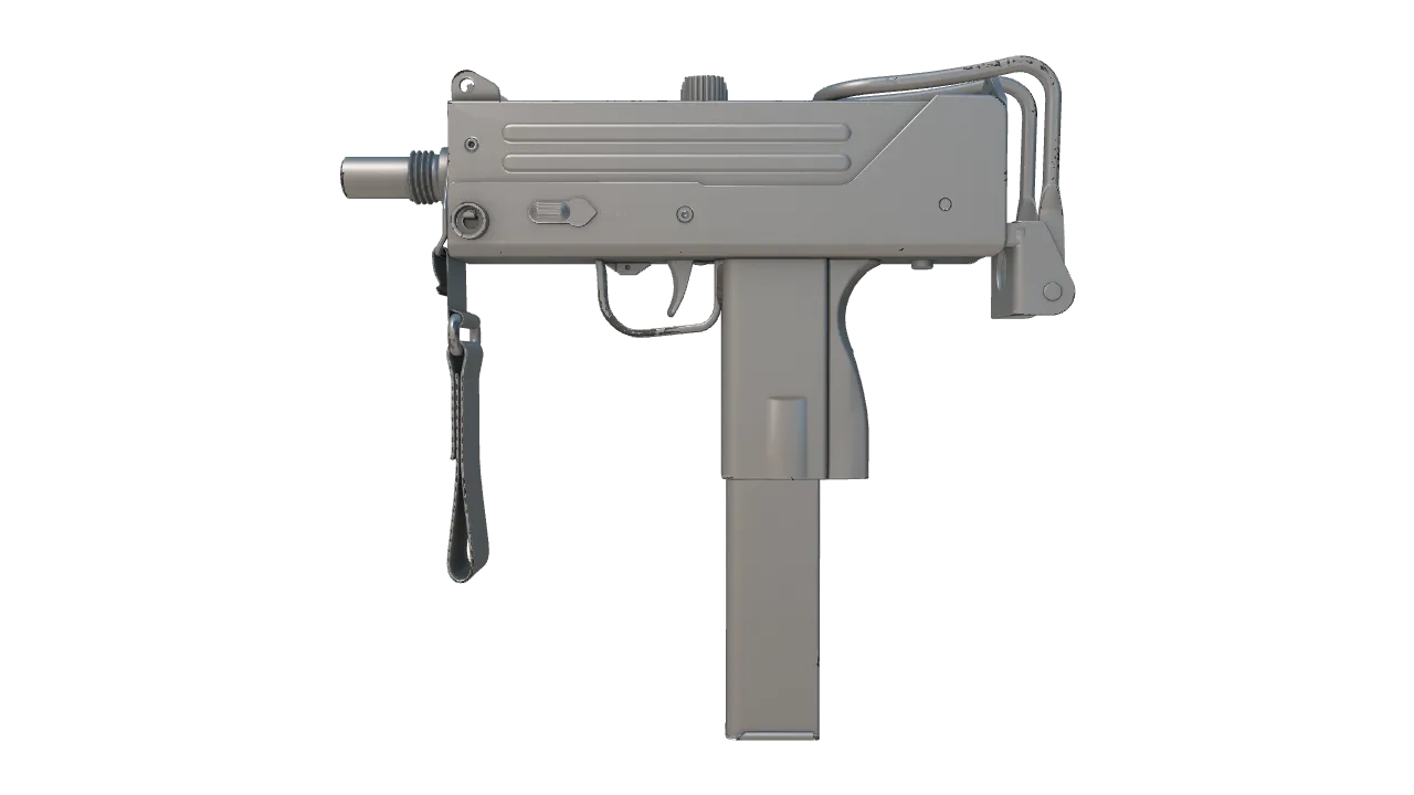 MAC-10 | Silver (Minimal Wear) — Dust II light, front