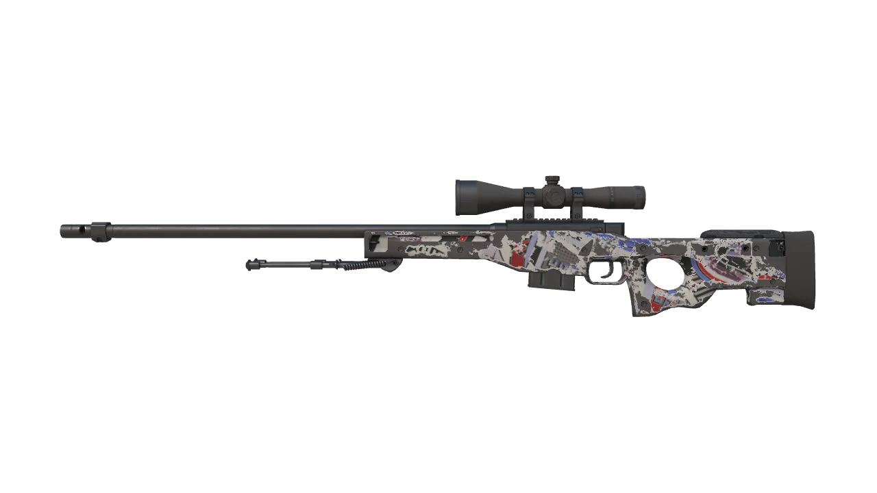 AWP | POP AWP (Well-Worn) — Dust II light, front