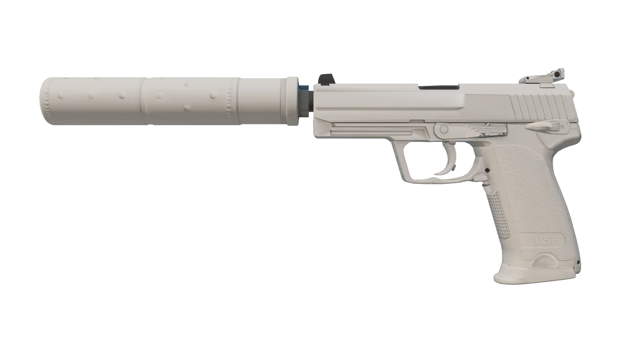USP-S | Whiteout (Factory New) — Dust II light, front
