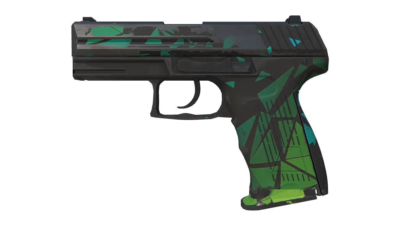 StatTrak™ P2000 | Pulse (Battle-Scarred) — Dust II light, front