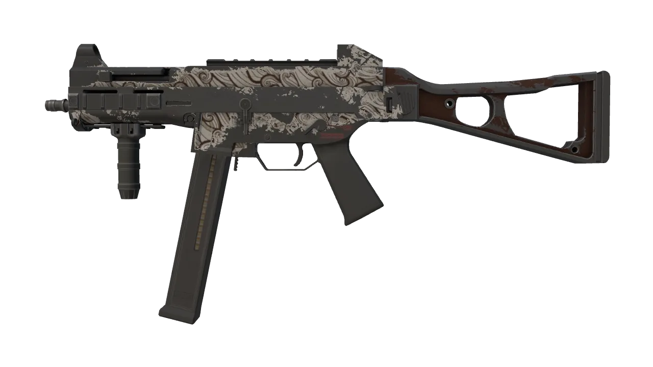 Souvenir UMP-45 | Gunsmoke (Battle-Scarred) — Dust II light, front