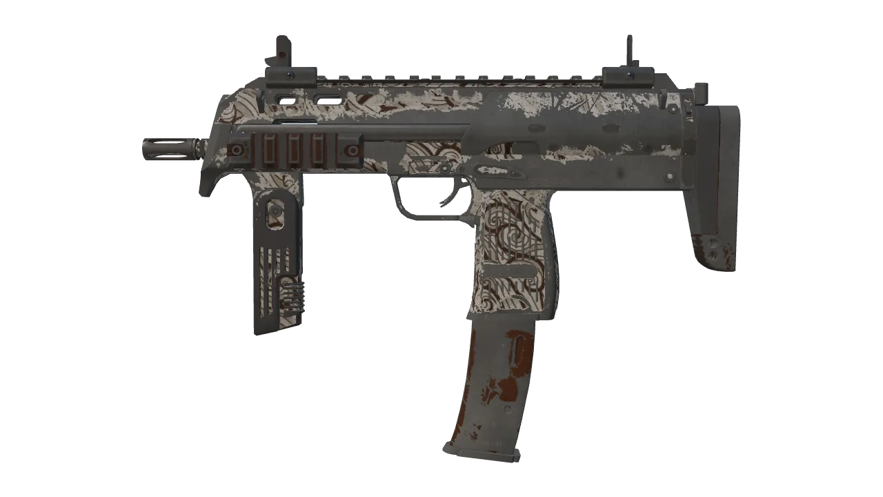 MP7 | Gunsmoke (Battle-Scarred) — Dust II light, front