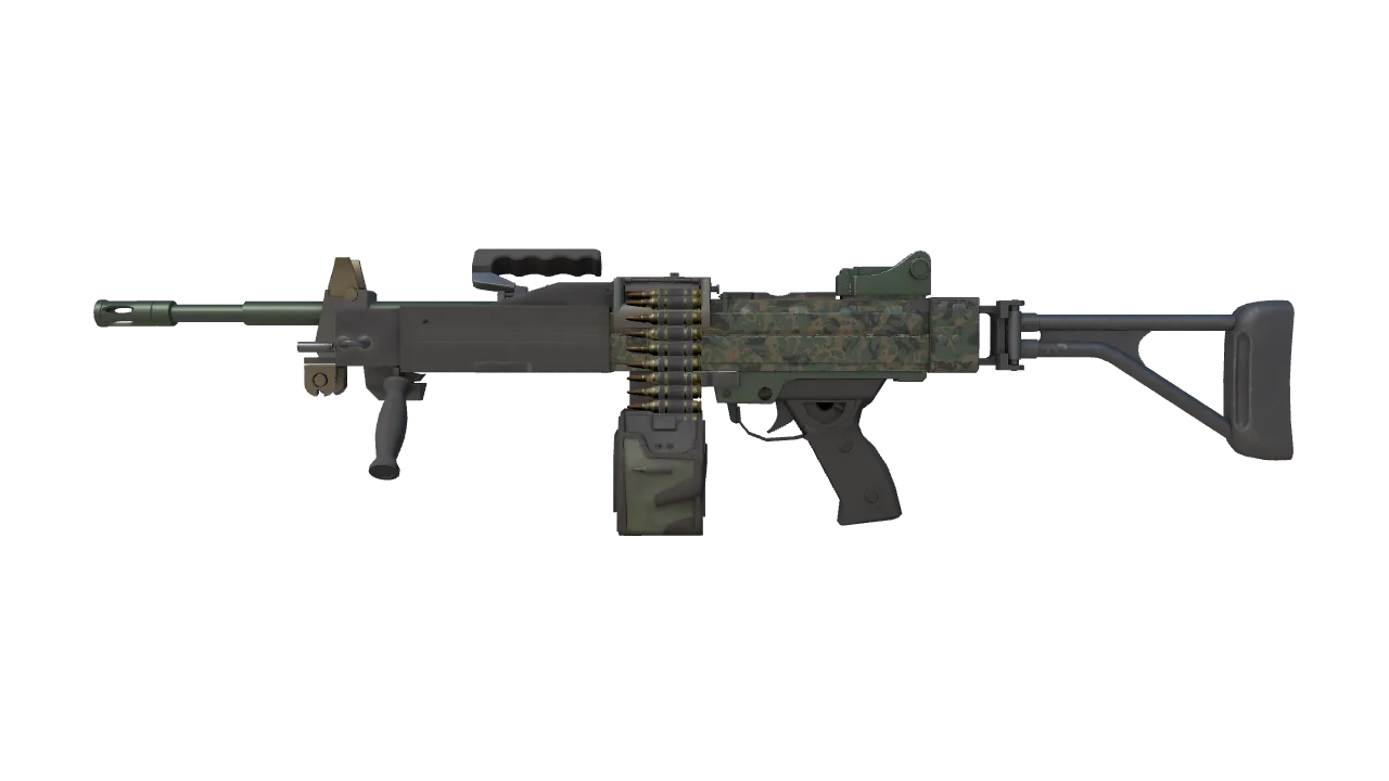 Negev | Army Sheen (Factory New) — Dust II light, front