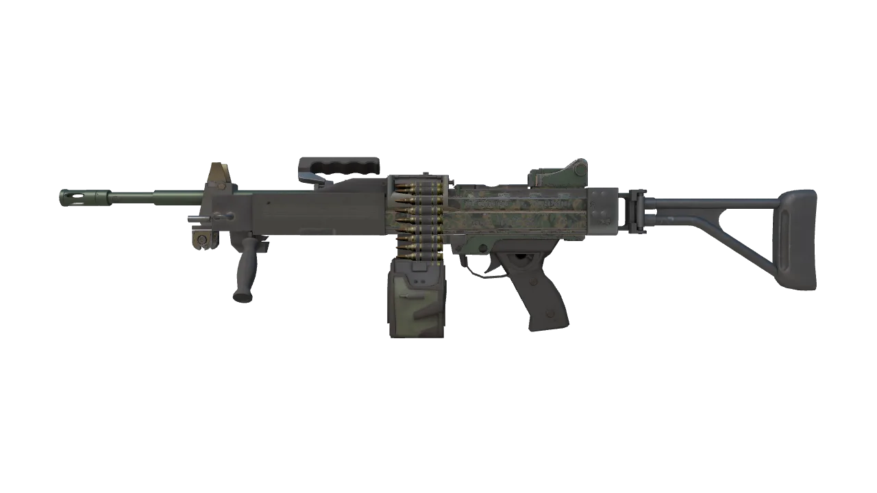 Negev | Army Sheen (Field-Tested) — Dust II light, front