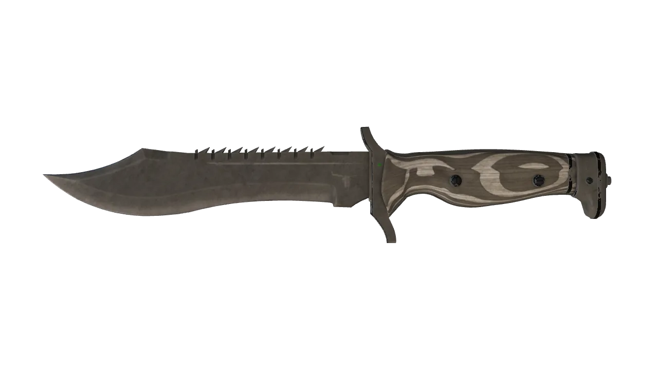 ★ Bowie Knife | Black Laminate (Battle-Scarred) — Dust II light, front