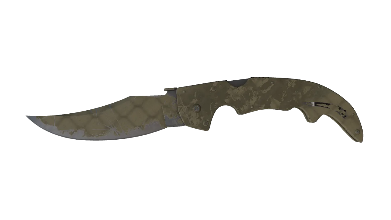 ★ Falchion Knife | Safari Mesh (Well-Worn) — Dust II light, front