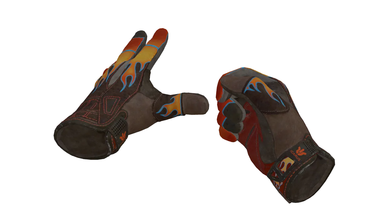 ★ Sport Gloves | Blaze (Minimal Wear) — Dust II light, front
