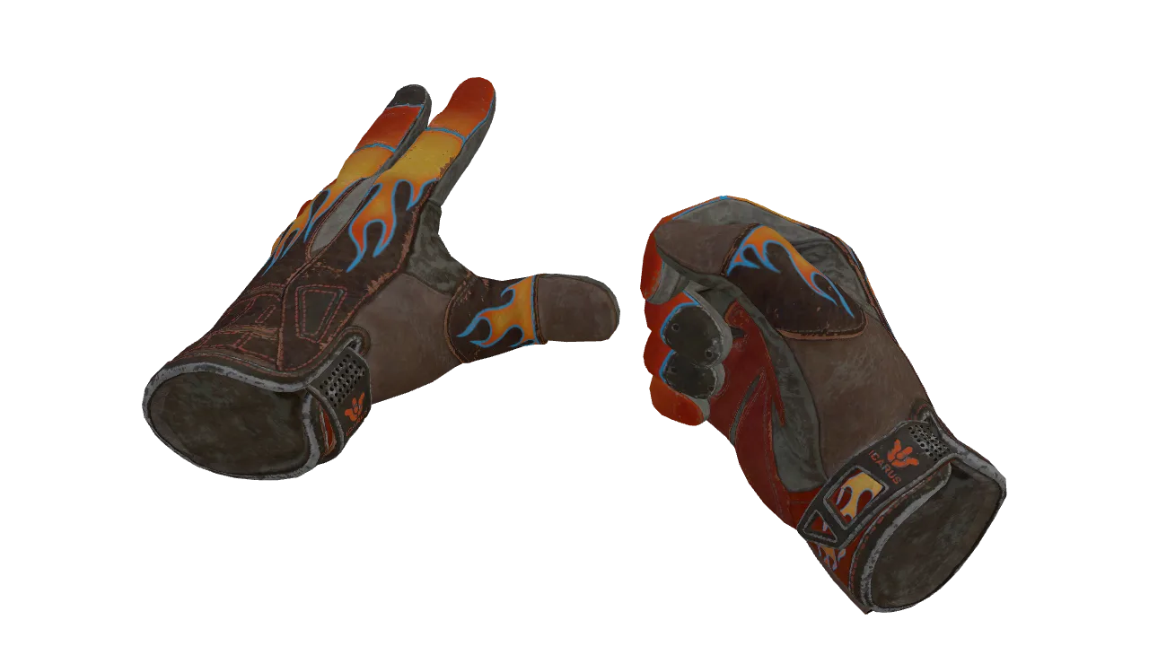 ★ Sport Gloves | Blaze (Well-Worn) — Dust II light, front