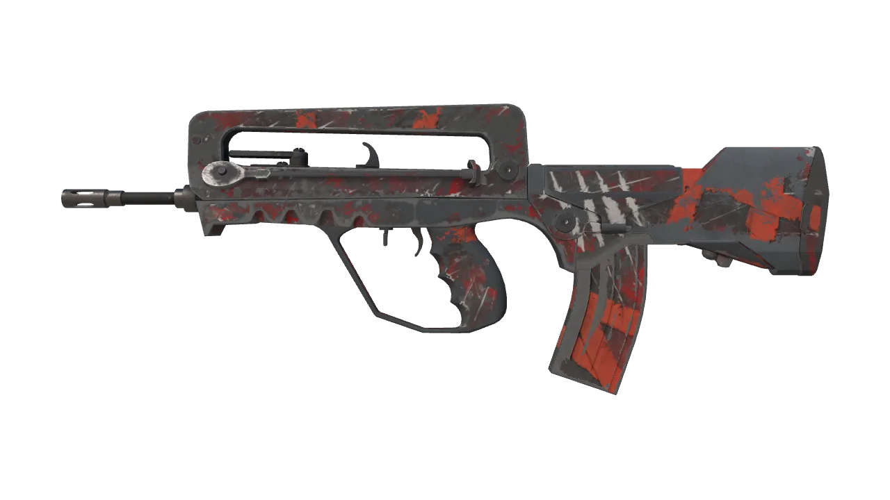 FAMAS | Survivor Z (Battle-Scarred) — Dust II light, front