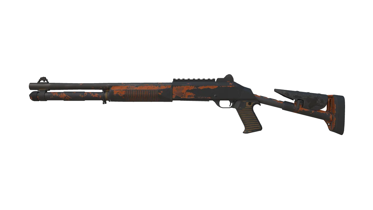XM1014 | Blaze Orange (Battle-Scarred) — Dust II light, front