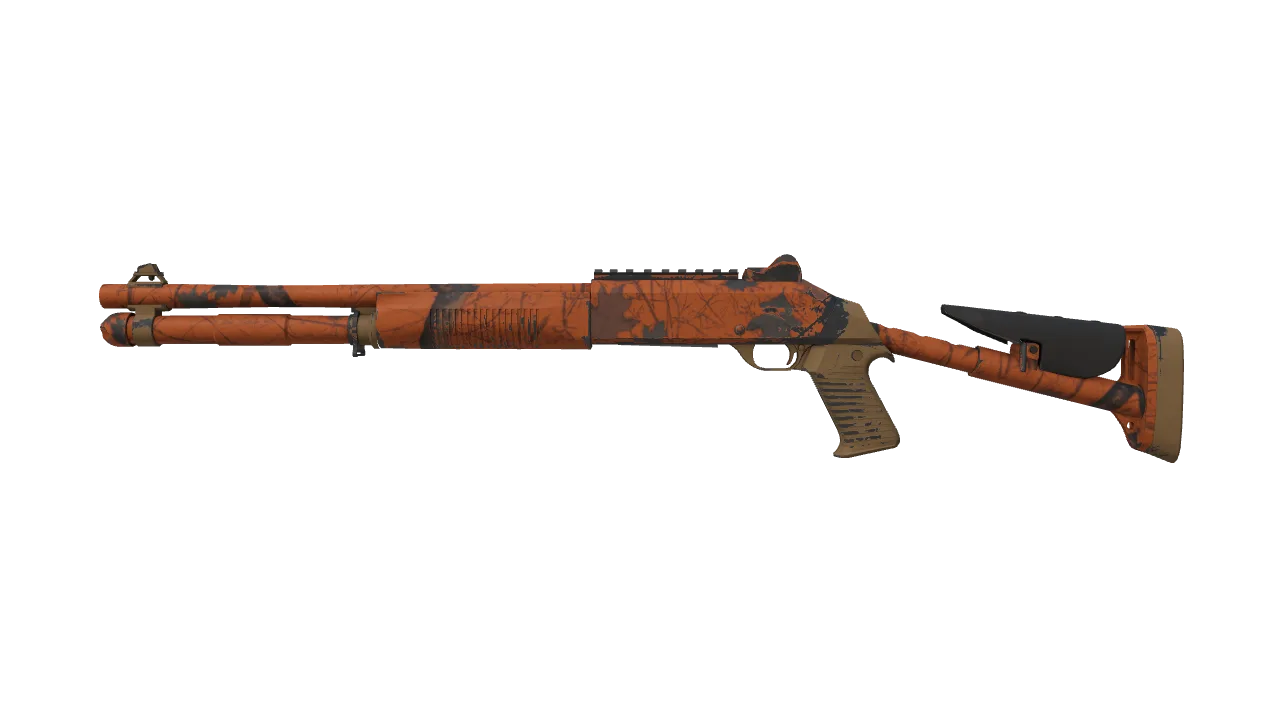 XM1014 | Blaze Orange (Minimal Wear) — Dust II light, front