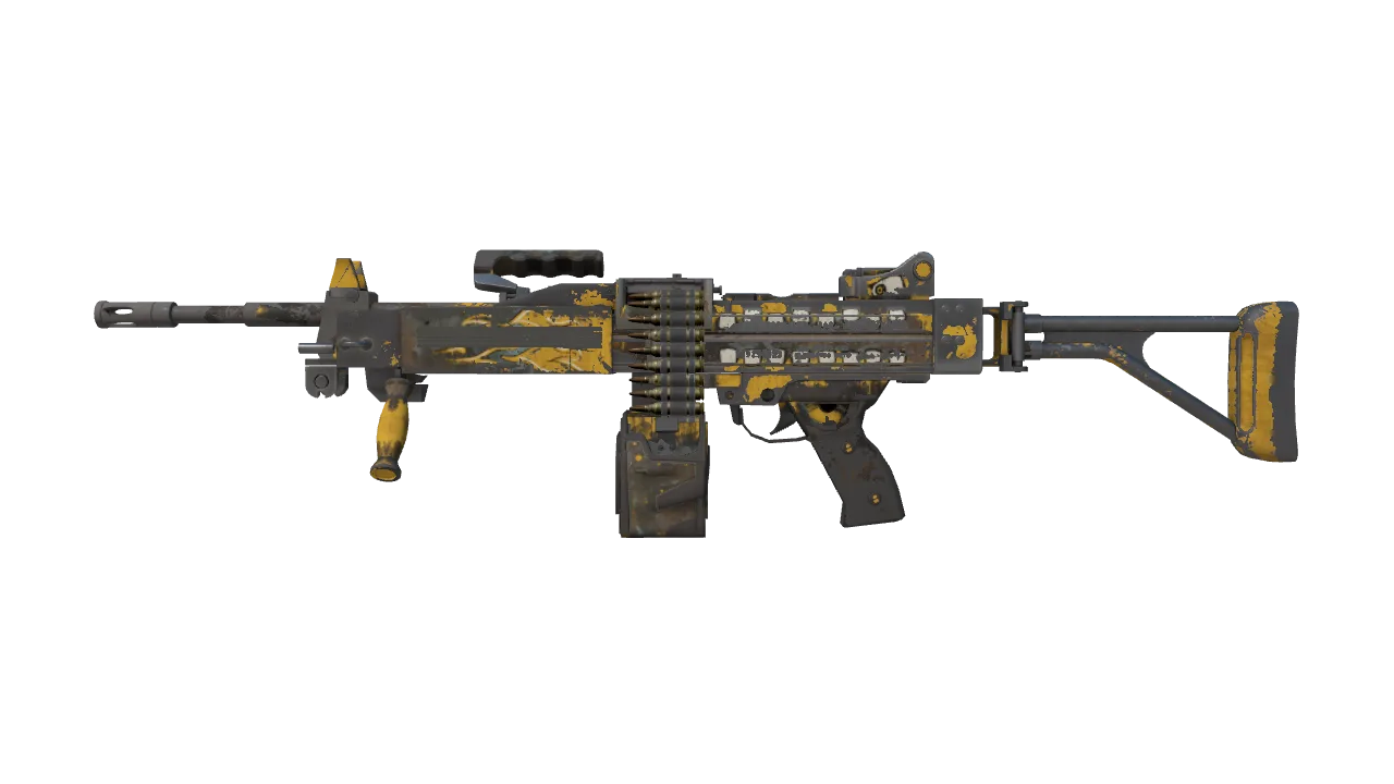 StatTrak™ Negev | Loudmouth (Battle-Scarred) — Dust II light, front