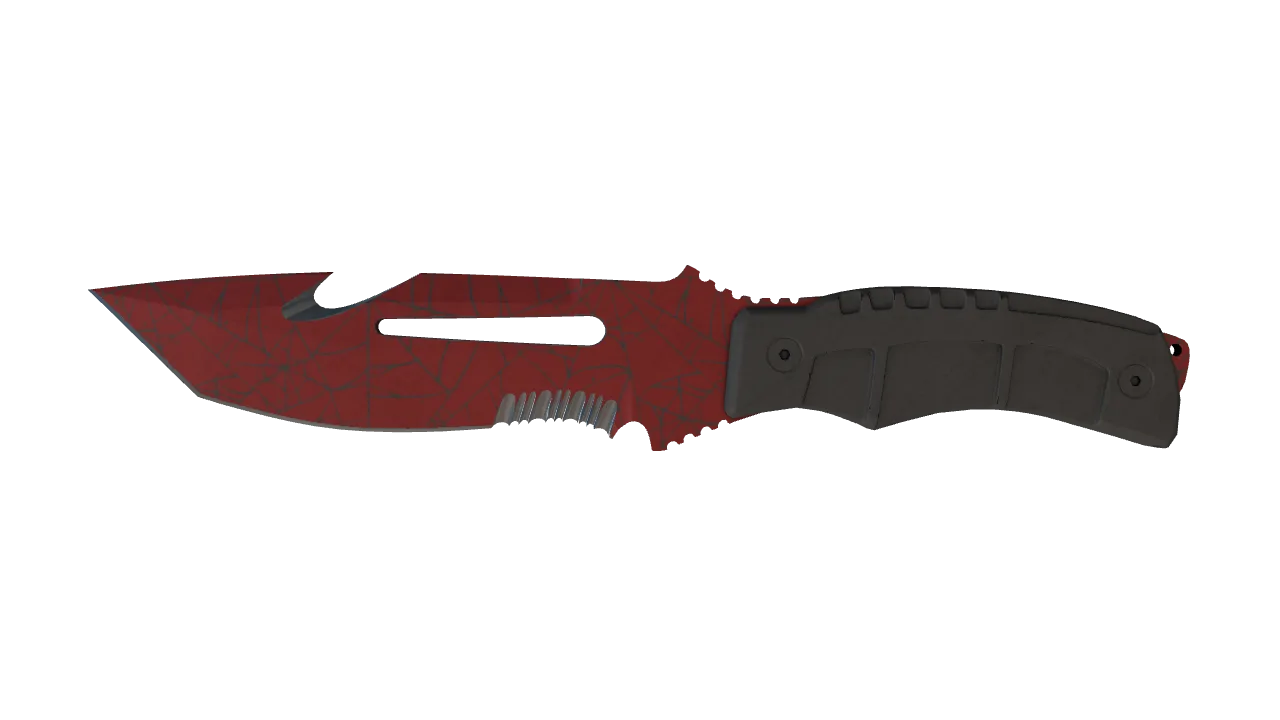 ★ Survival Knife | Crimson Web (Field-Tested) — Dust II light, front