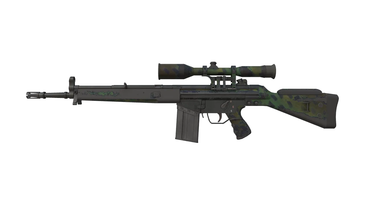 Souvenir G3SG1 | Jungle Dashed (Battle-Scarred) — Dust II light, front