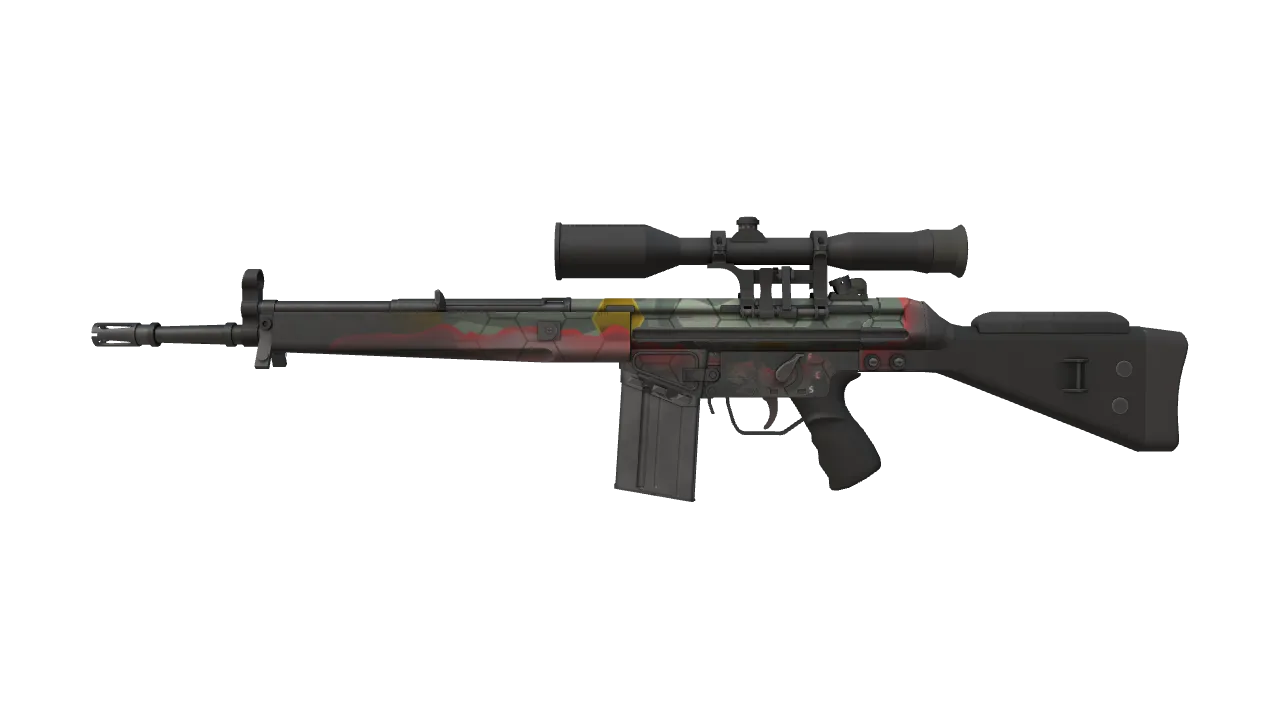 StatTrak™ G3SG1 | Keeping Tabs (Well-Worn) — Dust II light, front