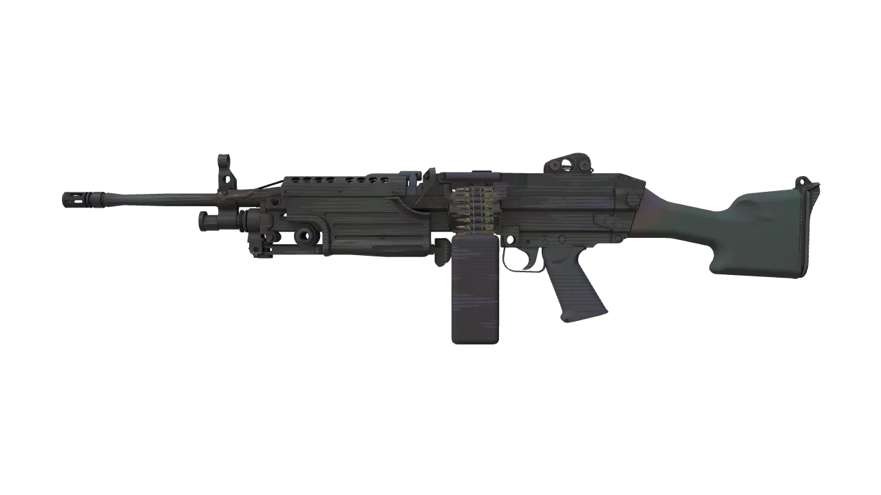 M249 | Spectrogram (Minimal Wear) — Dust II light, front