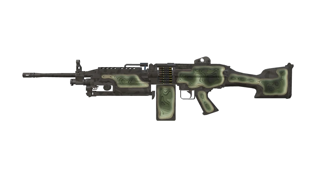 StatTrak™ M249 | Deep Relief (Field-Tested) — Dust II light, front