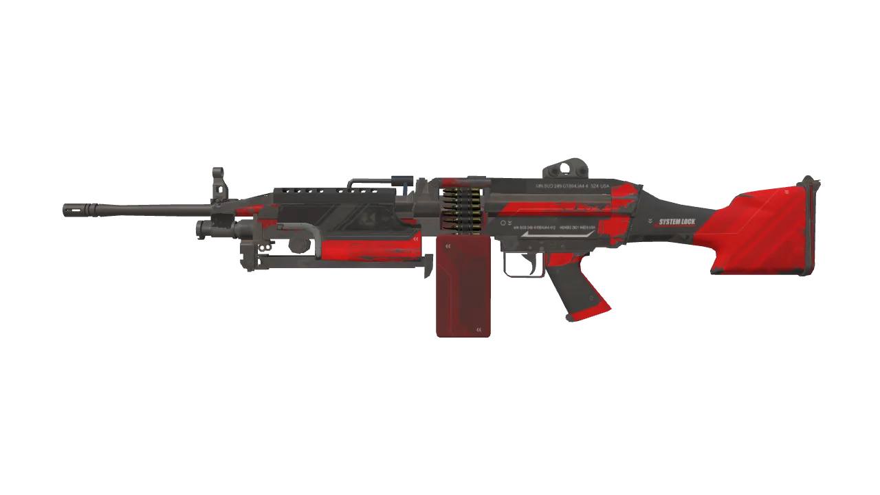 Souvenir M249 | System Lock (Well-Worn) — Dust II light, front