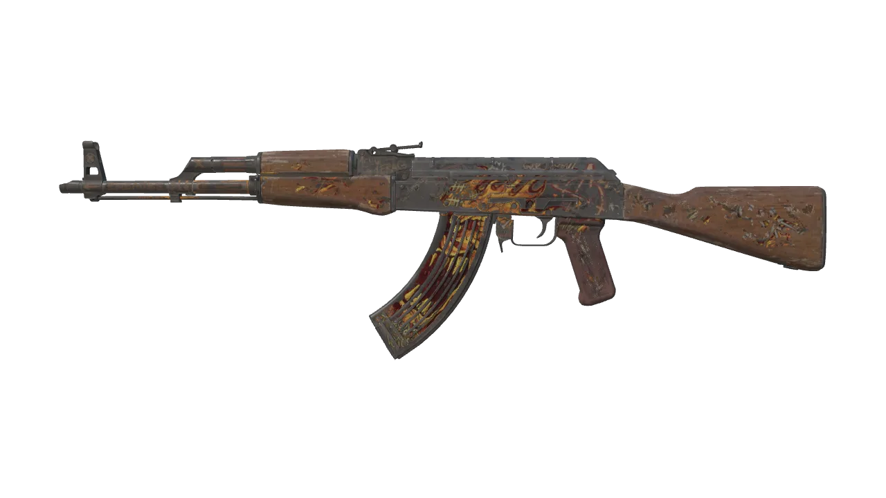 AK-47 | Searing Rage (Battle-Scarred) — Dust II light, front