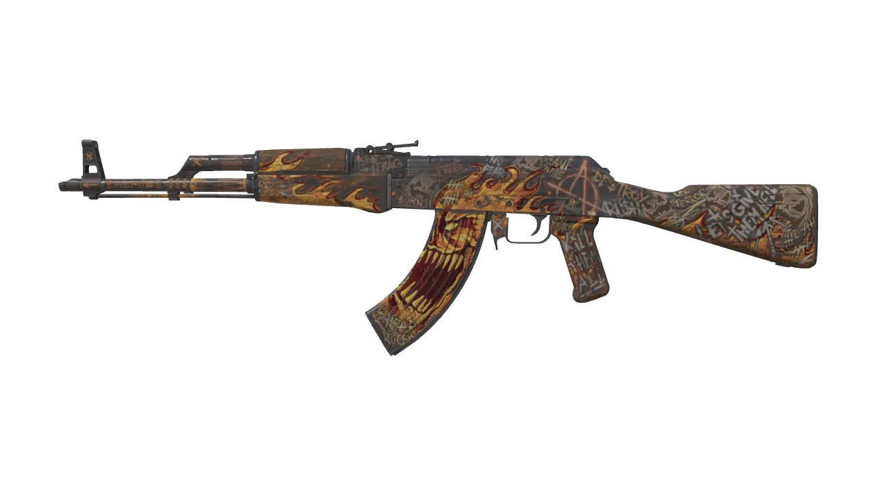 AK-47 | Searing Rage (Field-Tested) — Dust II light, front