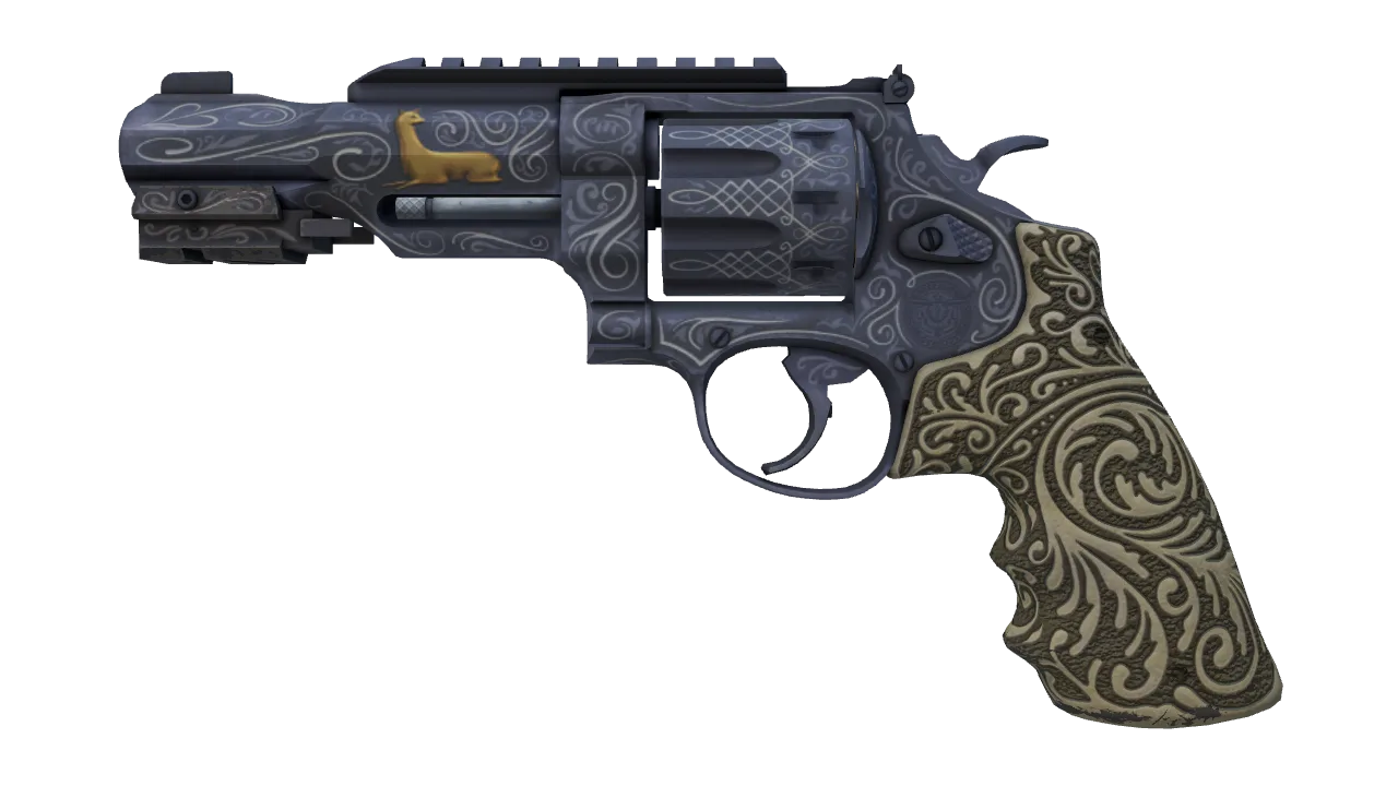 R8 Revolver | Llama Cannon (Well-Worn) — Dust II light, front