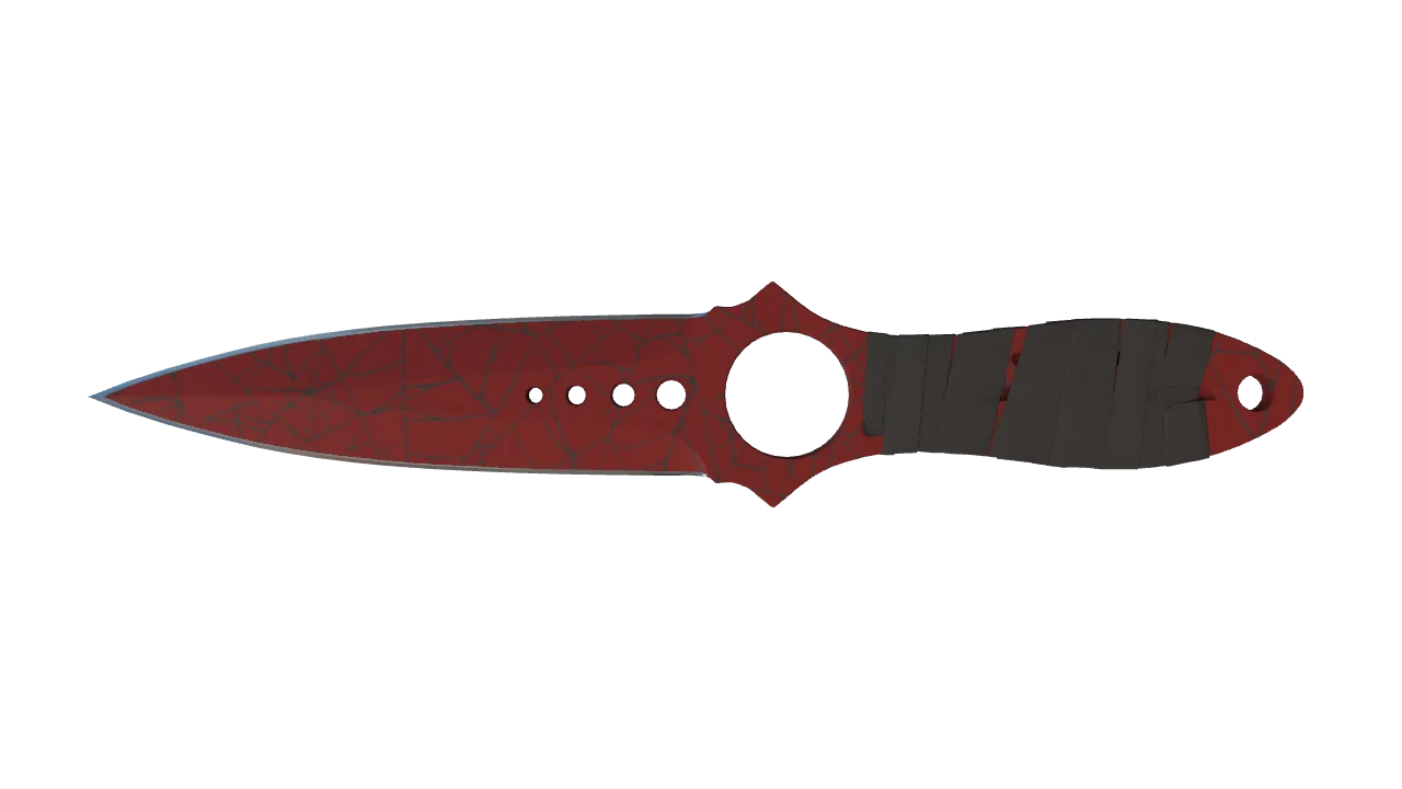 ★ Skeleton Knife | Crimson Web (Minimal Wear) — Dust II light, front