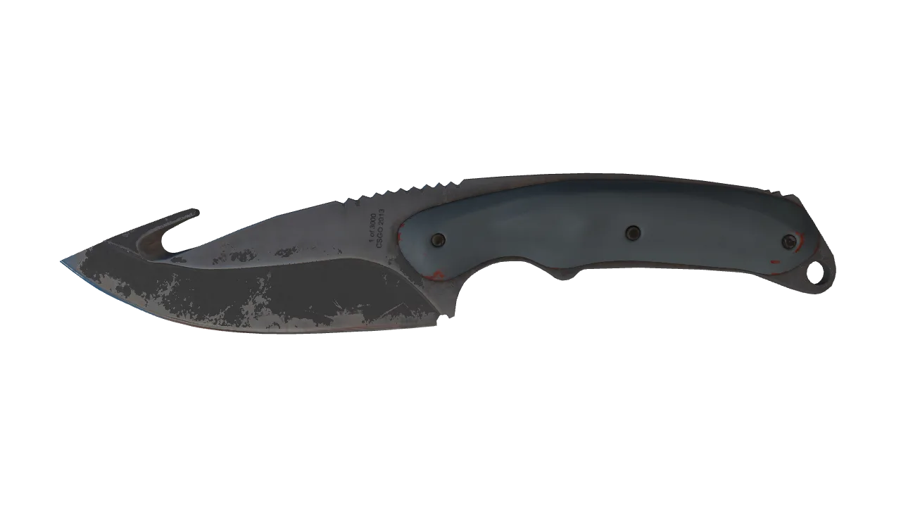 ★ Gut Knife | Night (Battle-Scarred) — Dust II light, front