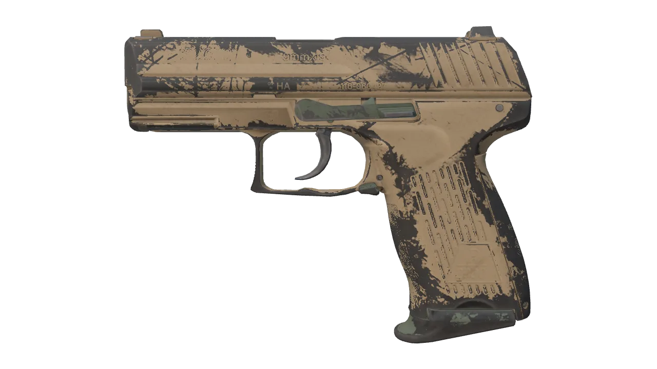 P2000 | Grassland (Well-Worn) — Dust II light, front