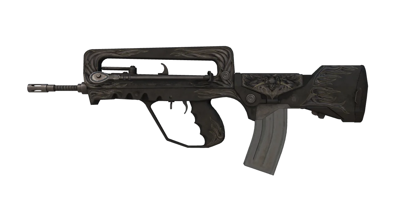 FAMAS | Djinn (Battle-Scarred) — Dust II light, front