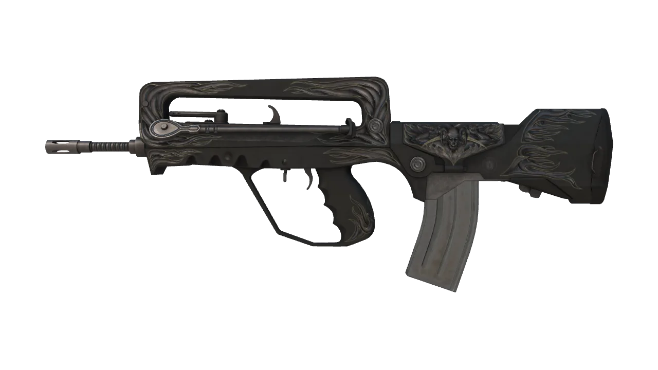 FAMAS | Djinn (Well-Worn) — Dust II light, front