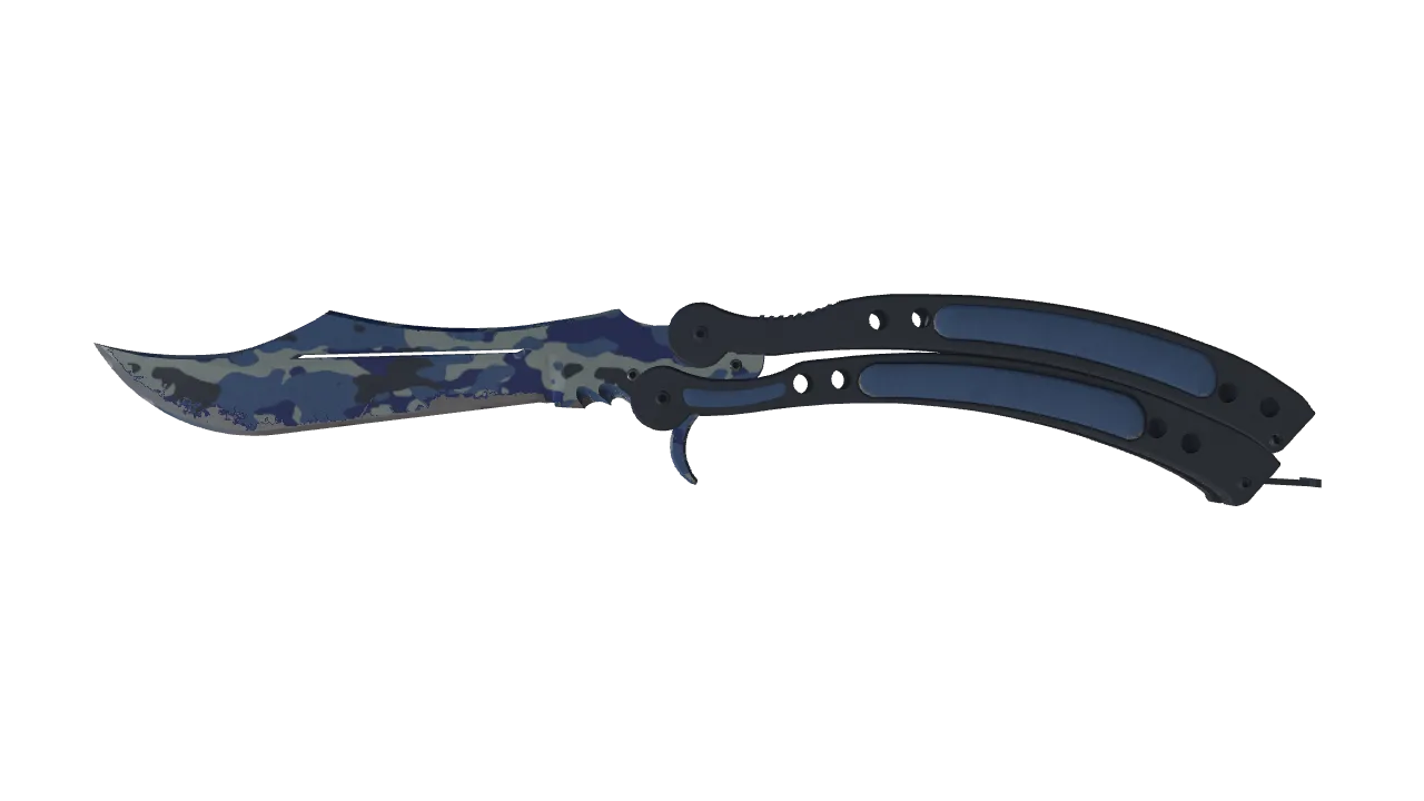 ★ Butterfly Knife | Bright Water (Field-Tested) — Dust II light, front