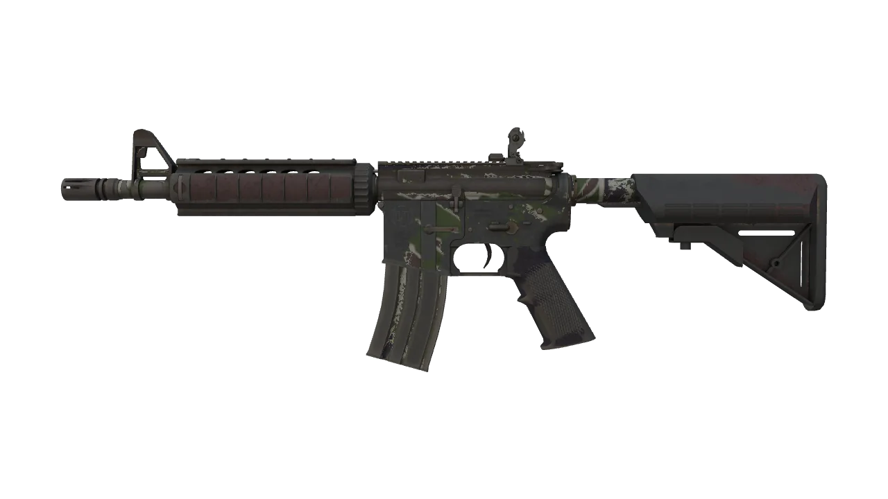 Souvenir M4A4 | Jungle Tiger (Battle-Scarred) — Dust II light, front
