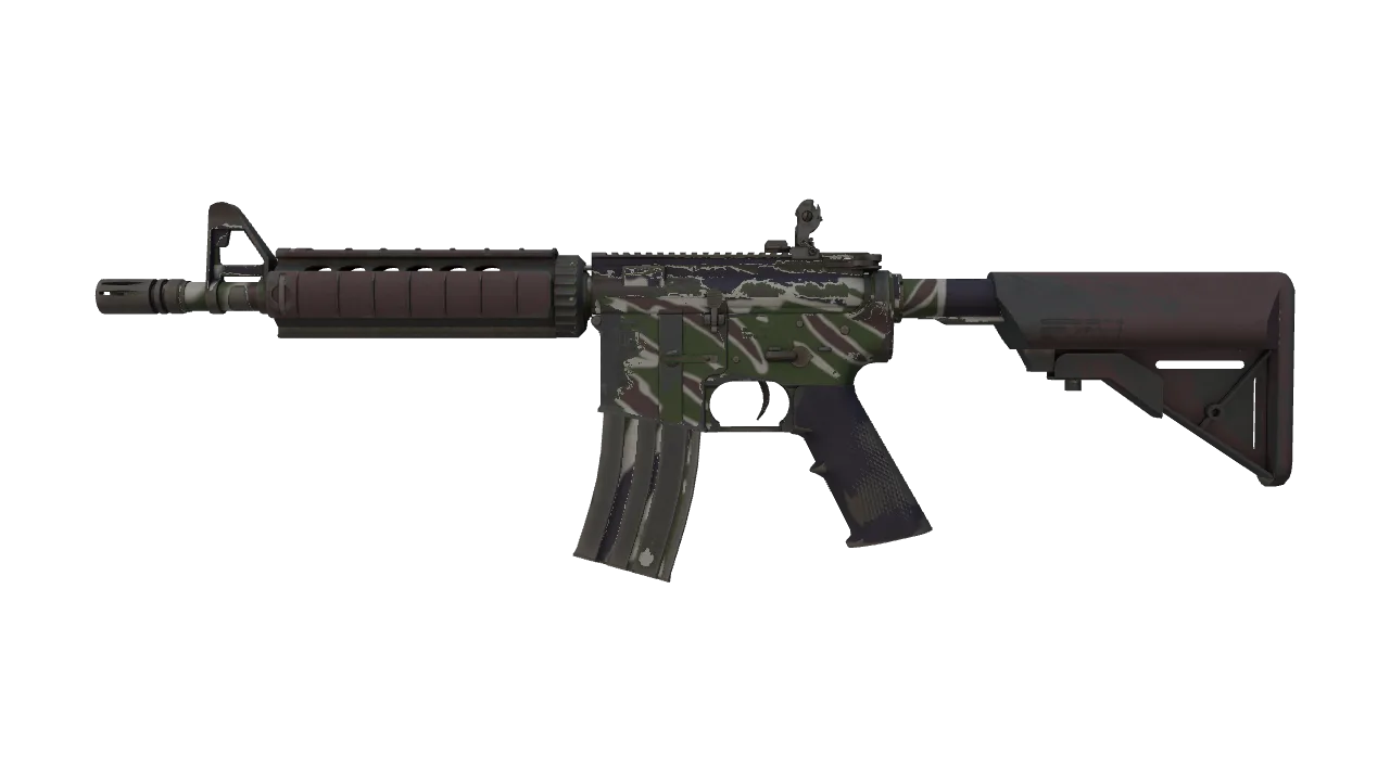 M4A4 | Jungle Tiger (Field-Tested) — Dust II light, front