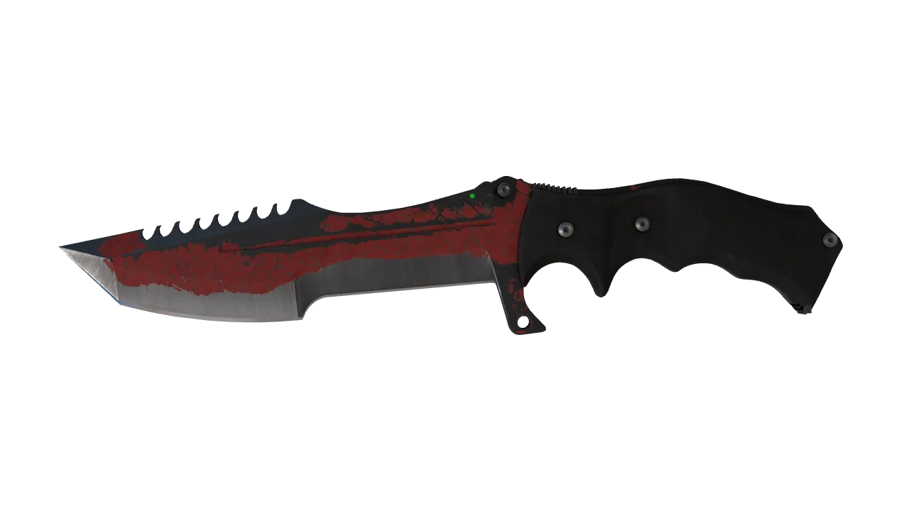 ★ Huntsman Knife | Crimson Web (Battle-Scarred) — Dust II light, front