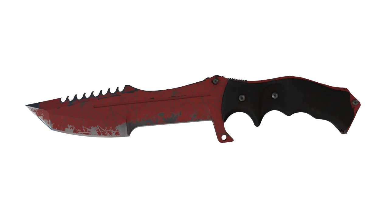 ★ Huntsman Knife | Crimson Web (Field-Tested) — Dust II light, front