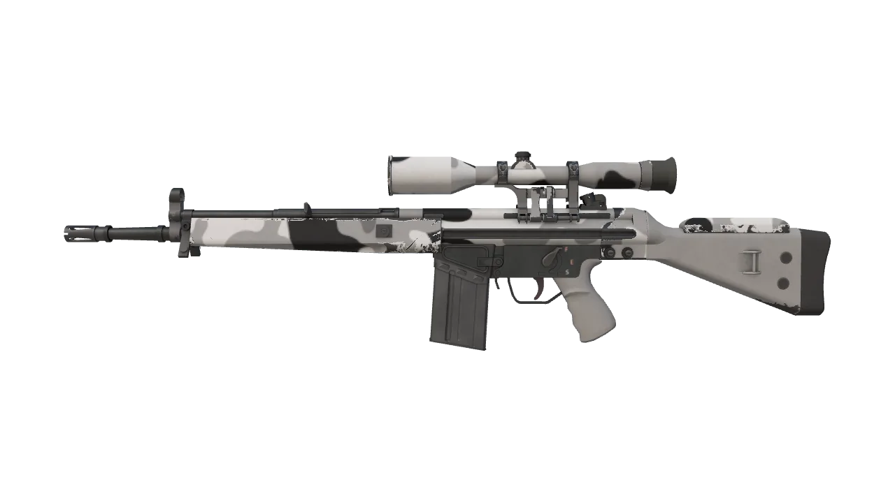 G3SG1 | Polar Camo (Minimal Wear) — Dust II light, front